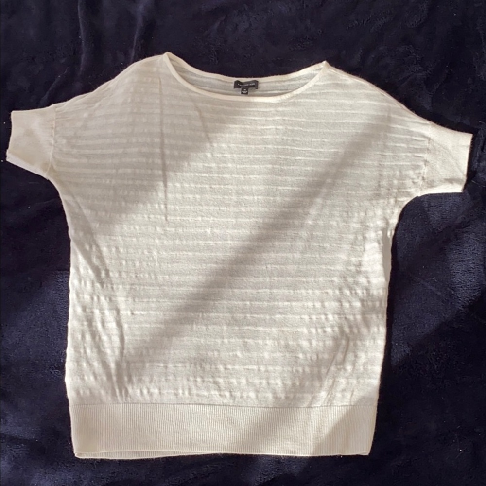 Shear white sweater blouse